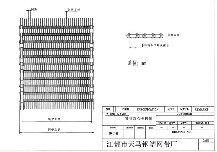 眼镜网带,链钩网带,线圈网带